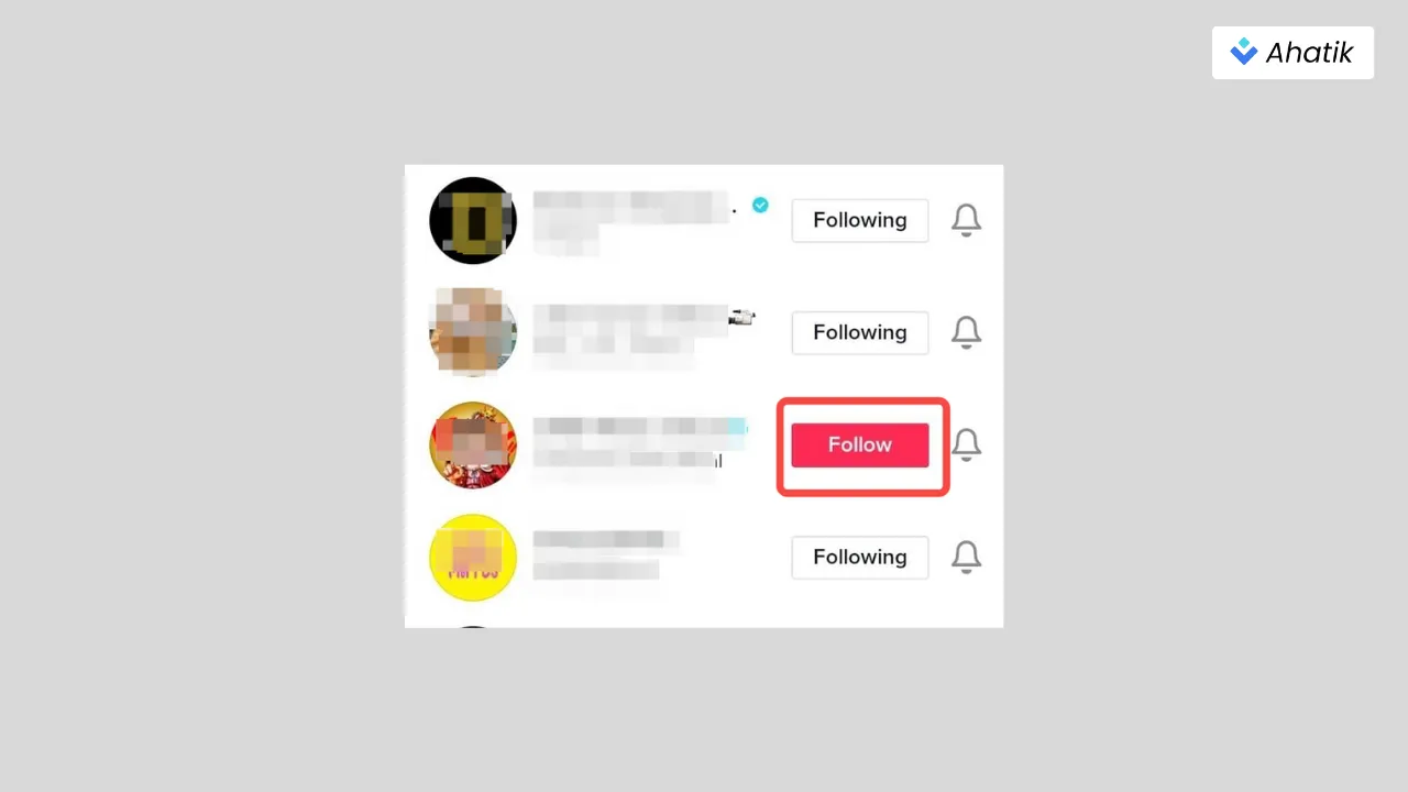 Step 4 to Unfollow people in Tik Tok - Ahatik.com